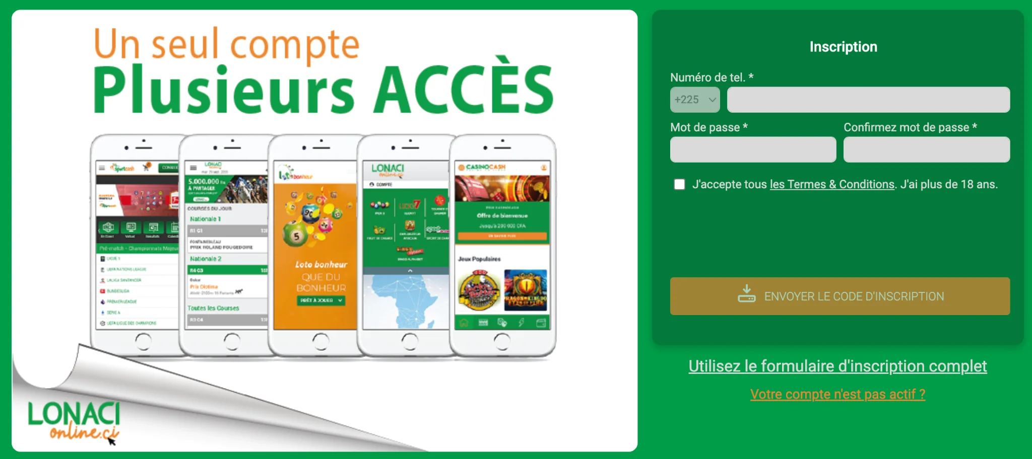 Étapes du processus d'inscription utilisateur Sportcash